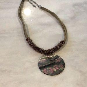 Lia Sophia brown abalone necklace